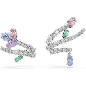 Swarovski x Ariana Grande Jewelry Collection: Necklace, Earrings, Ear Cuffs, Mixed Cut Multicolored Stones, Rhodium Finish(Multicolored Ear Cuffs)