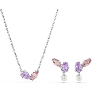 Swarovski x Ariana Grande Necklace & Earring Sets, Rhodium Finish, Official Ariana Grande Jewelry Collection(Multicolor Set)
