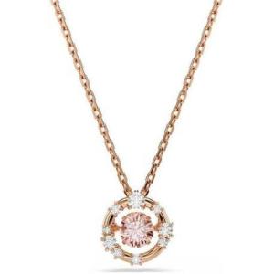 Swarovski Constella pendant, Round cut, Dancing stSwarovski One, Pink, Rose gold-tSwarovski One plated