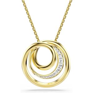Swarovski Hyperbola necklace, Round cut, White, Gold-tone plated