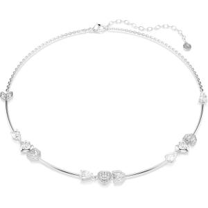 Swarovski Idyllia necklace, Heart with arrow, White, Rhodium plated