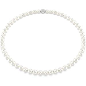 Swarovski Matrix necklace, Crystal pearl, White, Rhodium plated