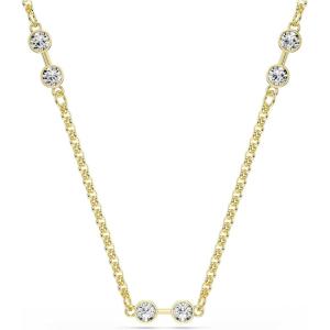 Swarovski Remix necklace, Round cut, White, Gold-tone plated
