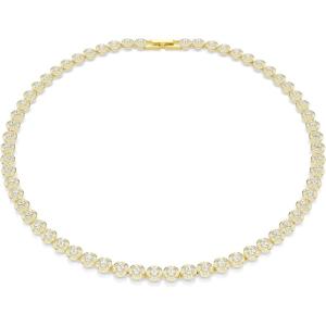 Swarovski Una Angelic necklace, Round cut, Small, White, Gold-tone plated