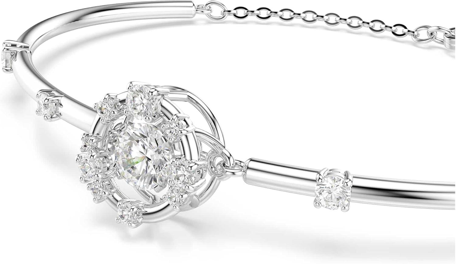 imageSwarovski Constella bangle Round cut Dancing stSwarovski One White Rhodium plated
