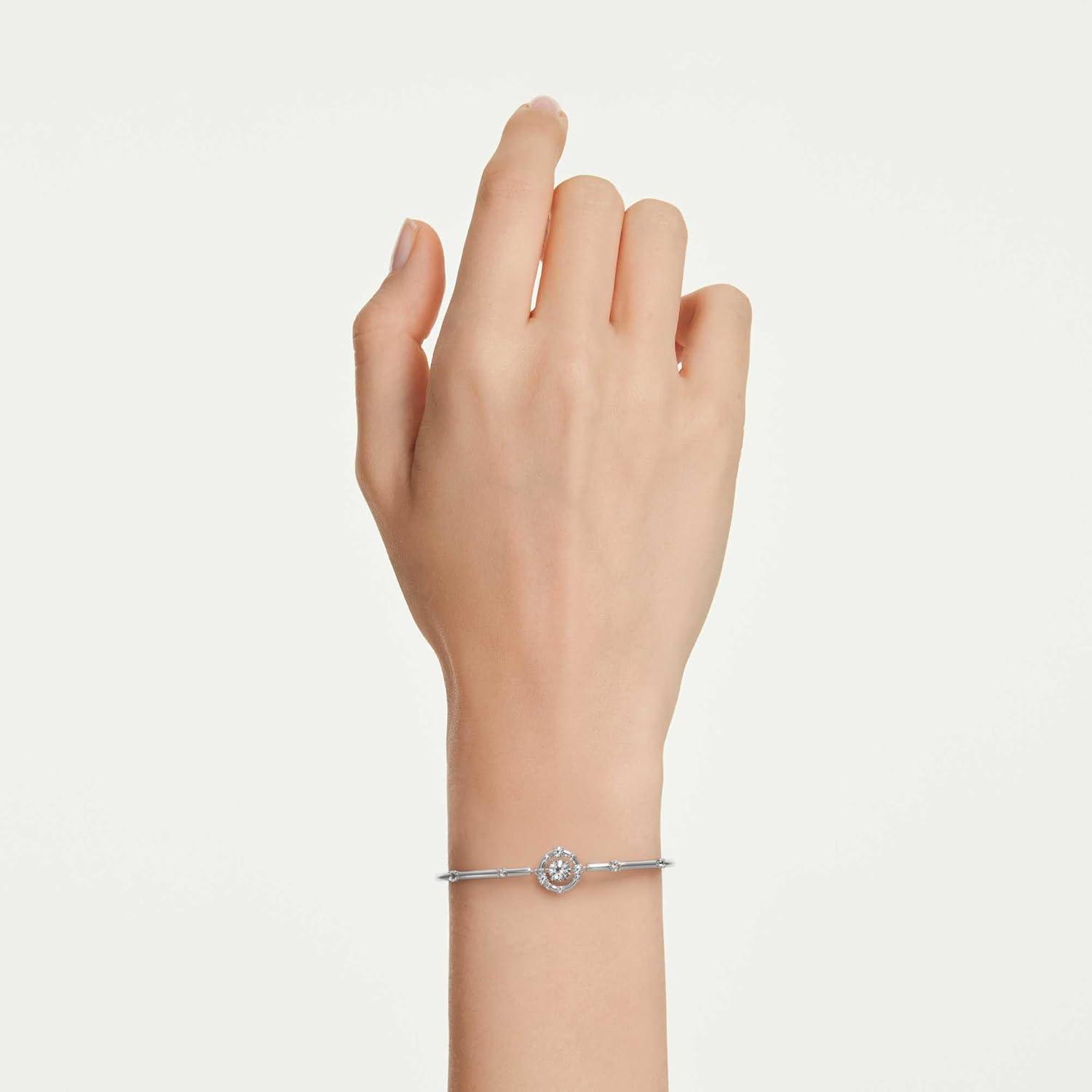 imageSwarovski Constella bangle Round cut Dancing stSwarovski One White Rhodium plated