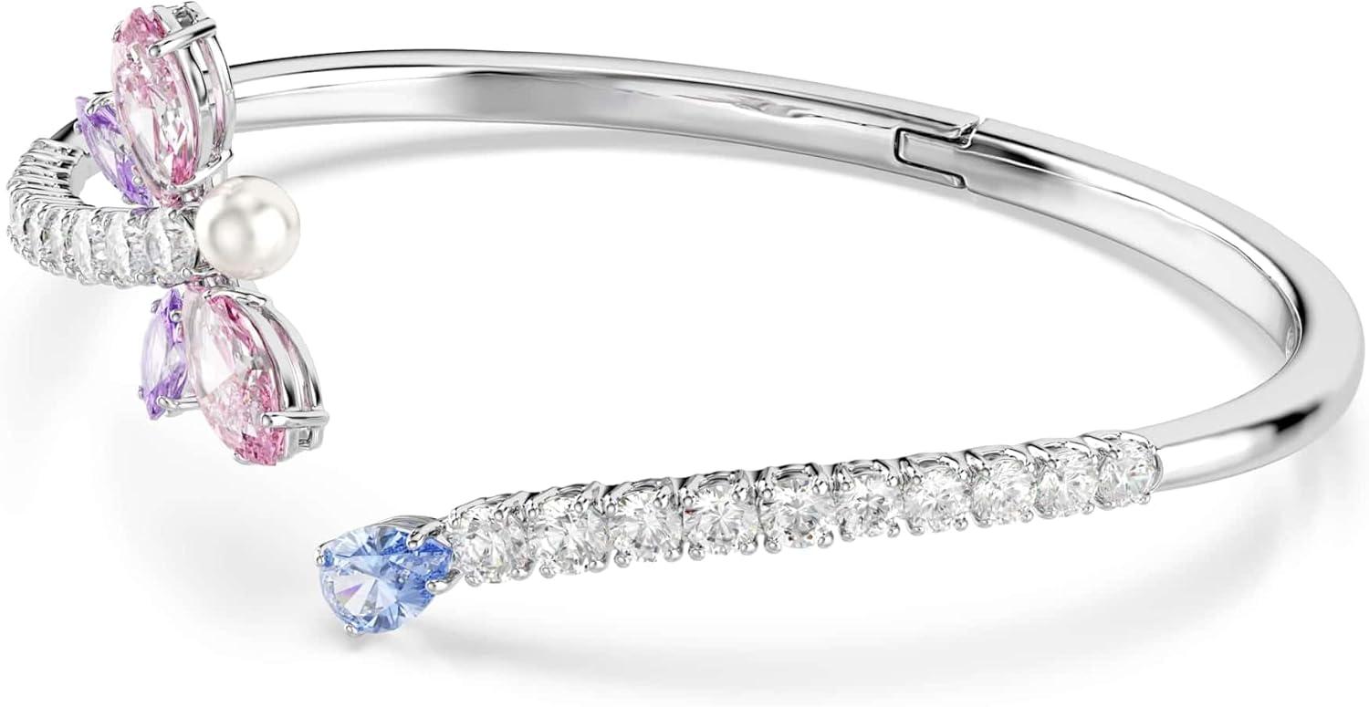 imageSwarovski x Ariana Grande Official Dragonfly Motif Bangle Bracelet Mixed cut Multicolored Crystals Rhodium Finish Part of the Ariana Dragonfly CollectionSmall