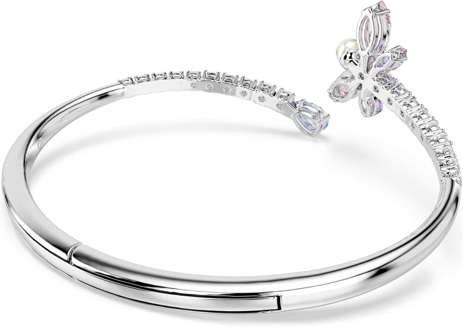 imageSwarovski x Ariana Grande Official Dragonfly Motif Bangle Bracelet Mixed cut Multicolored Crystals Rhodium Finish Part of the Ariana Dragonfly CollectionSmall