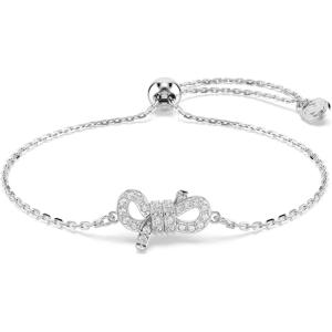 Swarovski Lifelong bracelet, Pavé, Bow, White, Rhodium plated