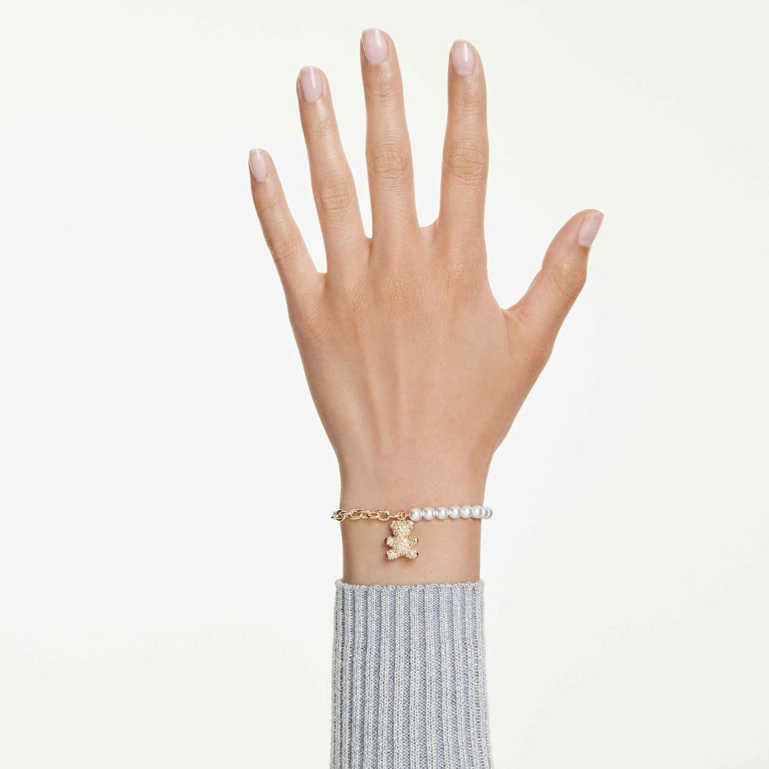 imageSwarovski Idyllia bracelet Crystal pearl Round cut Teddy Gold tSwarovski One GoldtSwarovski One plated