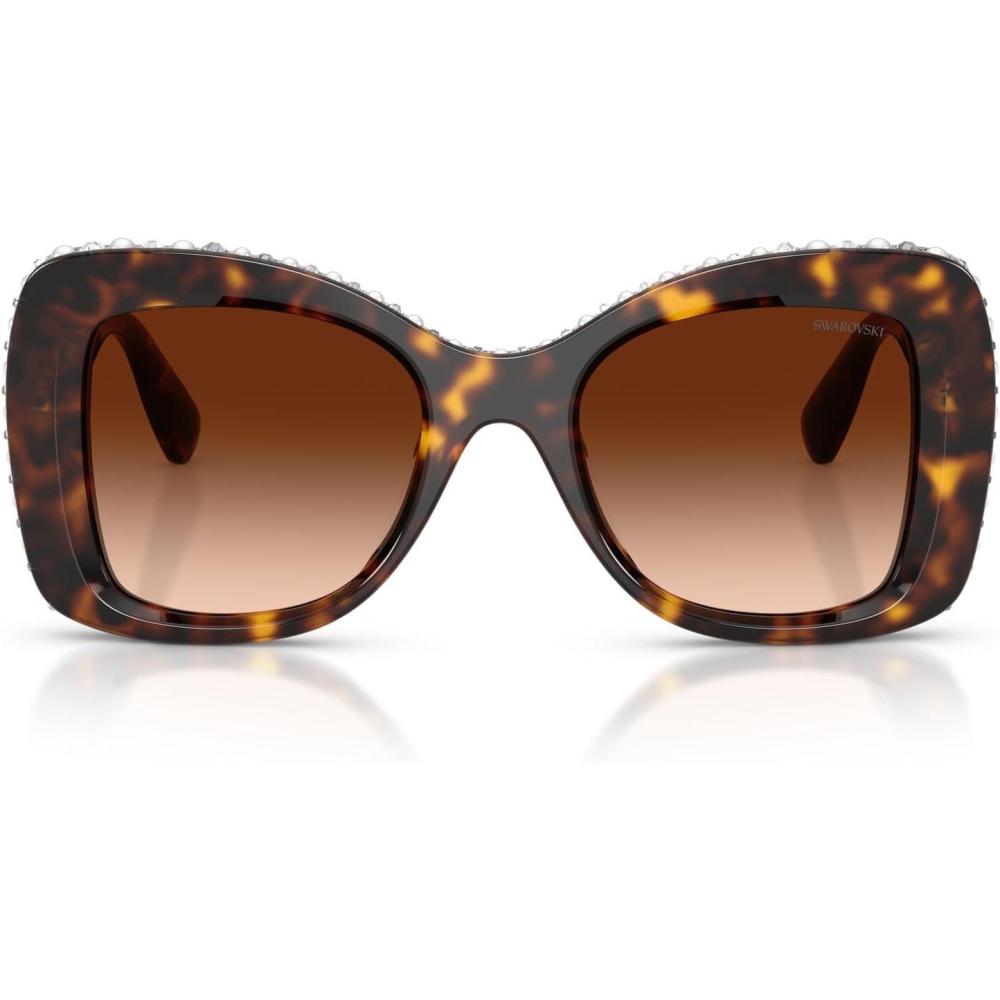 imageSwarovski womens Sk6062u Universal Fit Butterfly SunglassesHavanaCrystalGradient Brown