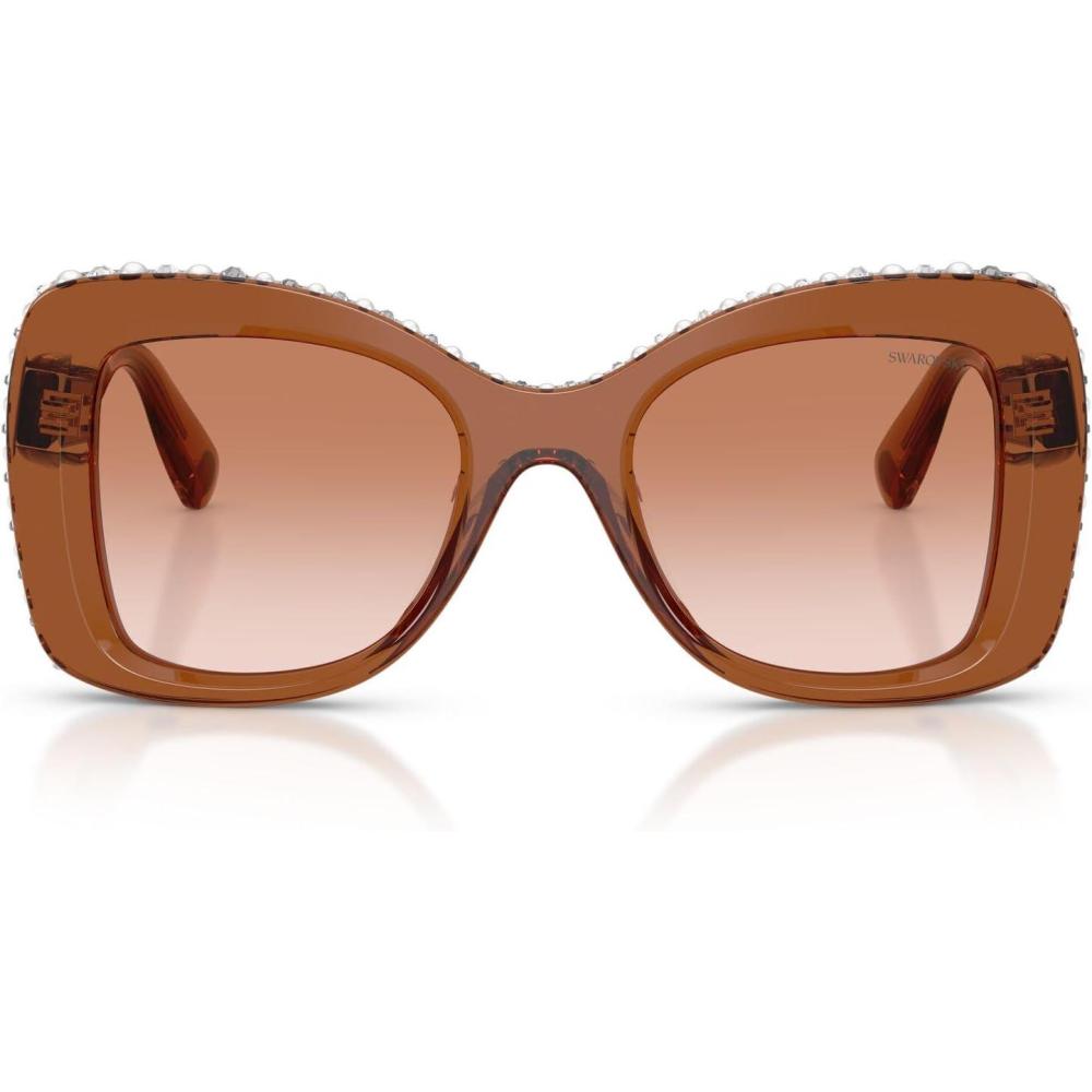 imageSwarovski womens Sk6062u Universal Fit Butterfly SunglassesTransparent BrownGradient Brown