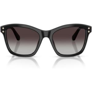 Swarovski Women’s SK6063 Square Sunglasses, Black/Gradient Grey, 54 mm