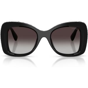 Swarovski womens Sk6062u Universal Fit Butterfly Sunglasses(Black/Gradient Grey)