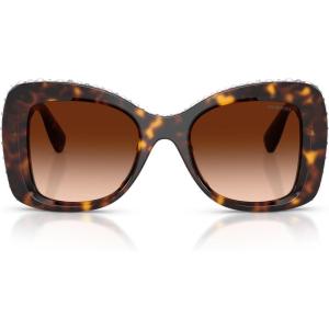 Swarovski womens Sk6062u Universal Fit Butterfly Sunglasses(Havana/Crystal/Gradient Brown)