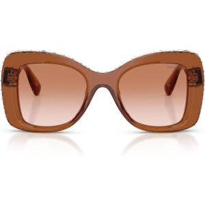Swarovski womens Sk6062u Universal Fit Butterfly Sunglasses(Transparent Brown/Gradient Brown)