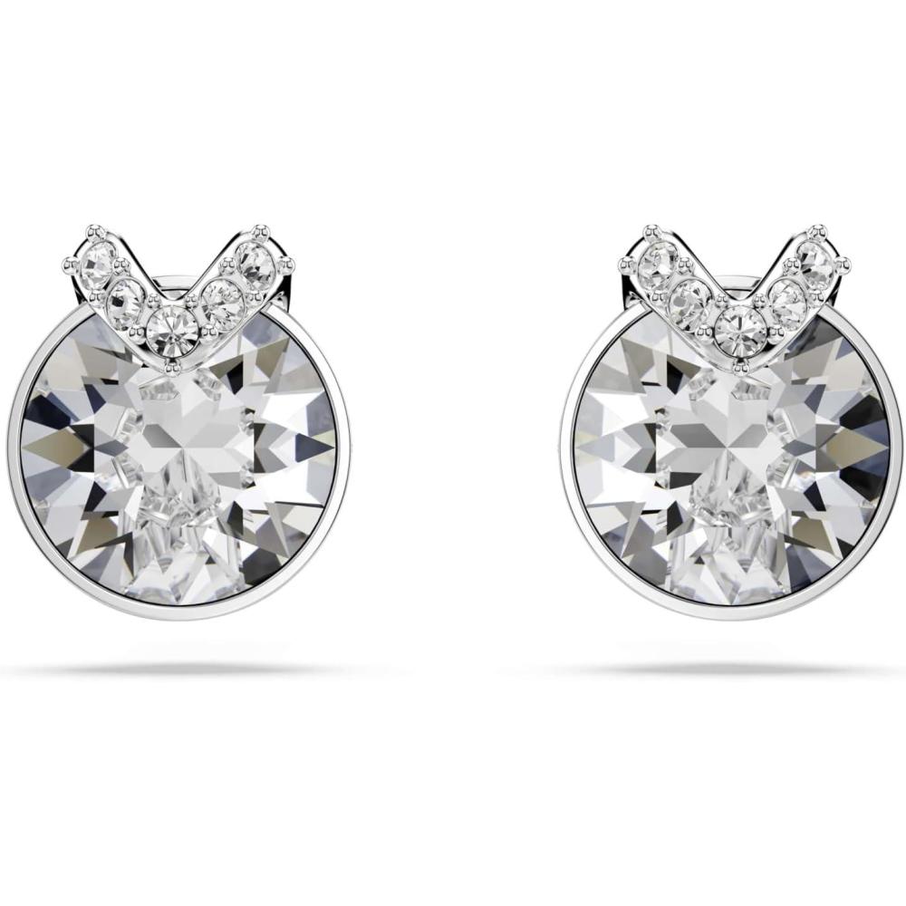 imageSwarovski Bella stud earrings Round cut Pav White Rhodium plated