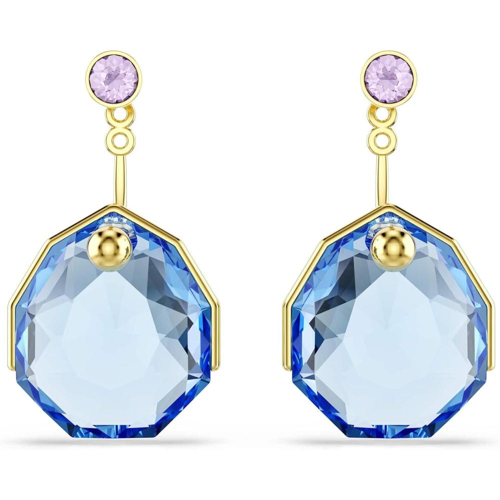 imageSwarovski Gema earring jackets Blue Goldtone plated