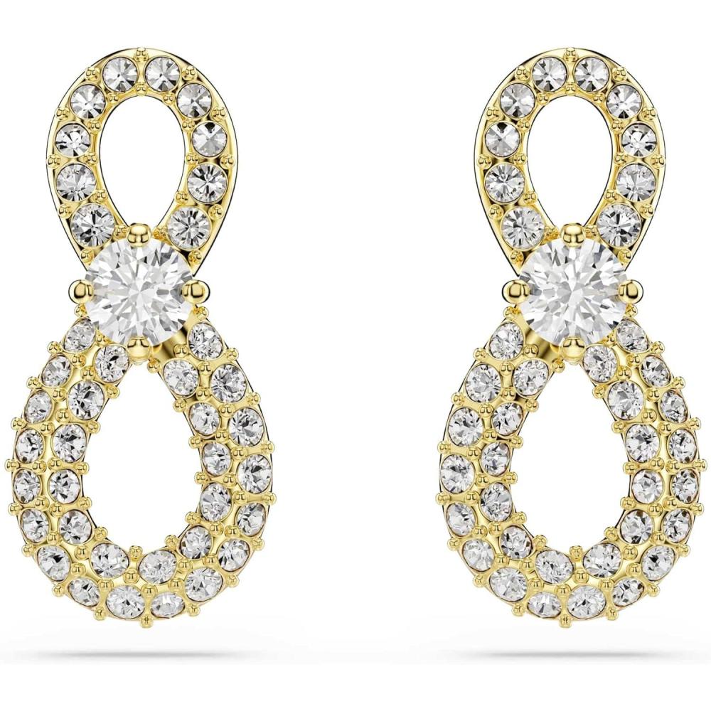 imageSwarovski Hyperbola stud earrings Round cut Pav Infinity White Goldtone plated