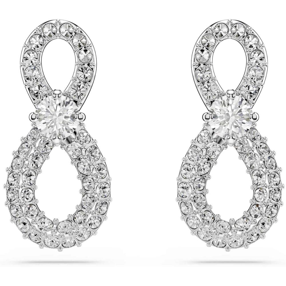 imageSwarovski Hyperbola stud earrings Round cut Pav Infinity White Rhodium plated
