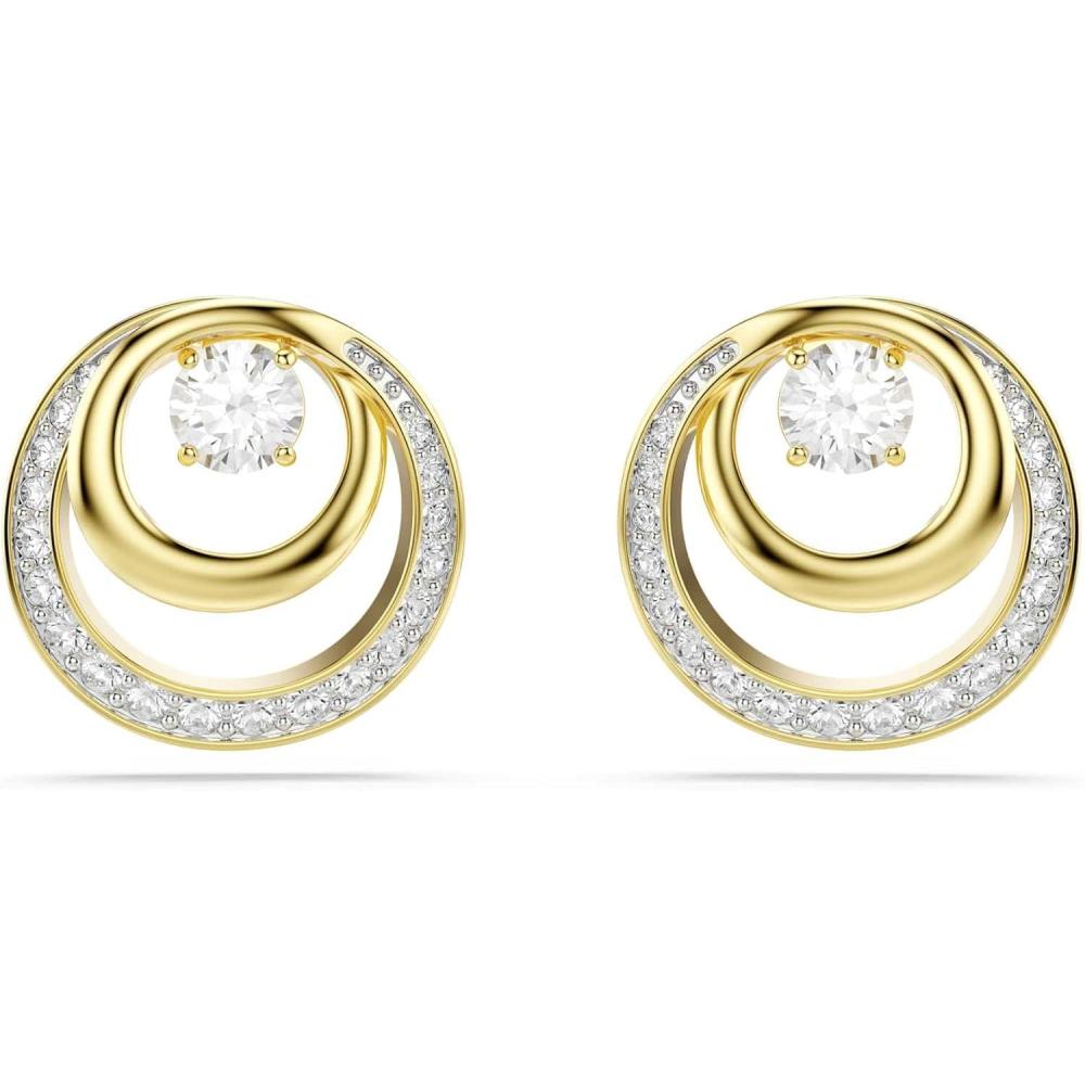 imageSwarovski Hyperbola stud earrings Round cut White Goldtone plated