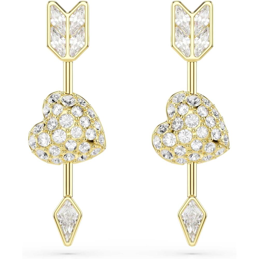 imageSwarovski Idyllia drop earrings Mixed cuts Heart with arrow White Goldtone plated