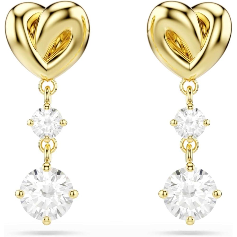 imageSwarovski Lifelong drop earrings Round cut Heart White Goldtone plated