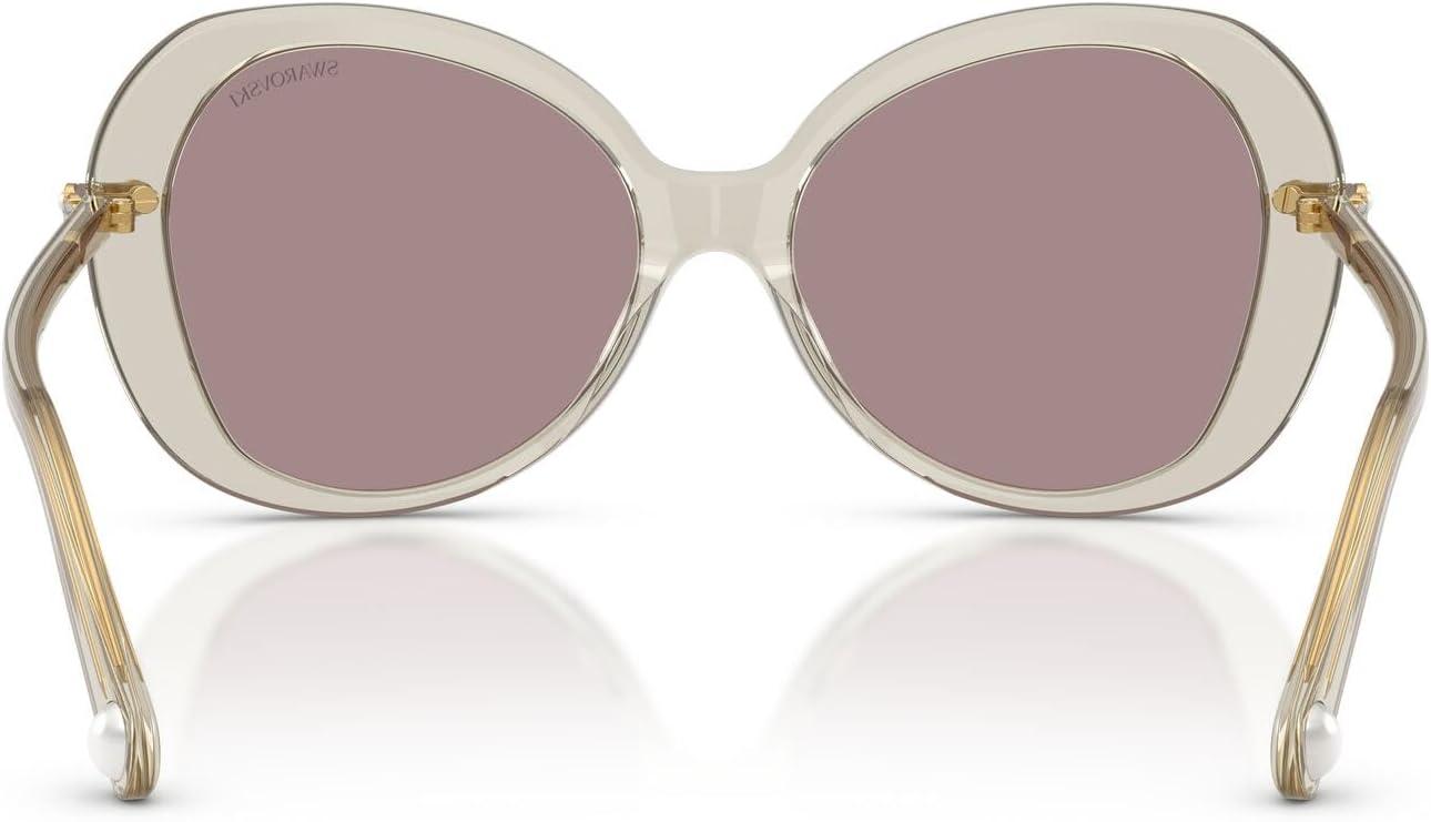 imageSwarovski Womens SK6059 Butterfly Sunglasses Transparent BeigeViolet 55 mm