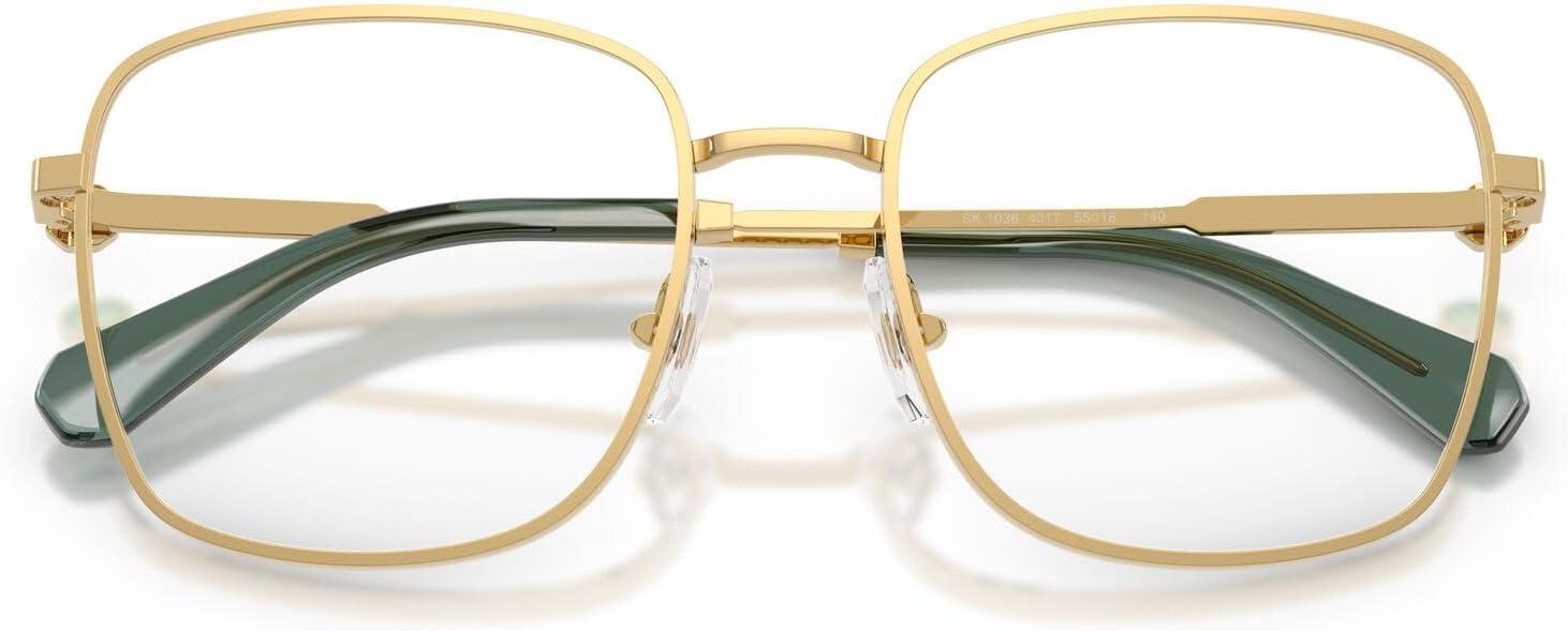 imageSwarovski womens Sk1036 Square Prescription Eyewear FramesGoldGreenDemo Lens