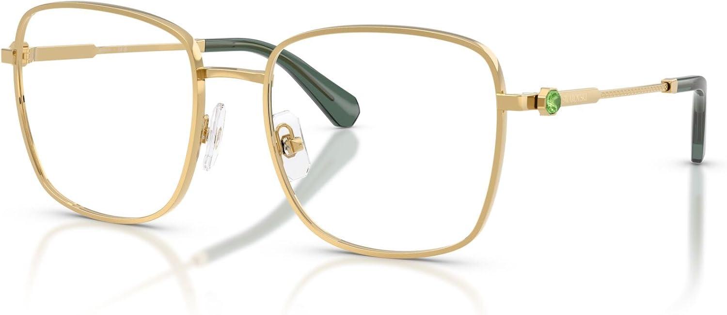 imageSwarovski womens Sk1036 Square Prescription Eyewear FramesGoldGreenDemo Lens