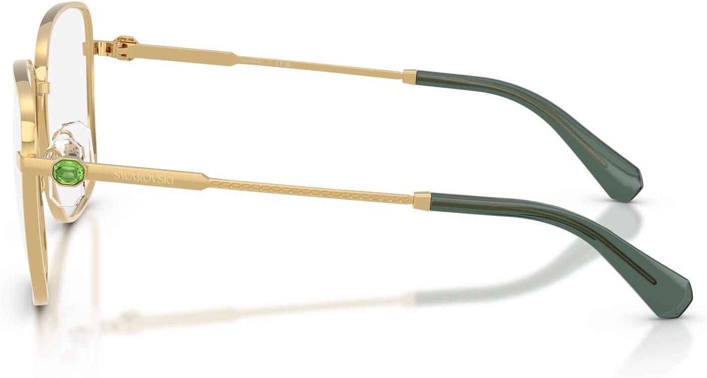 imageSwarovski womens Sk1036 Square Prescription Eyewear FramesGoldGreenDemo Lens