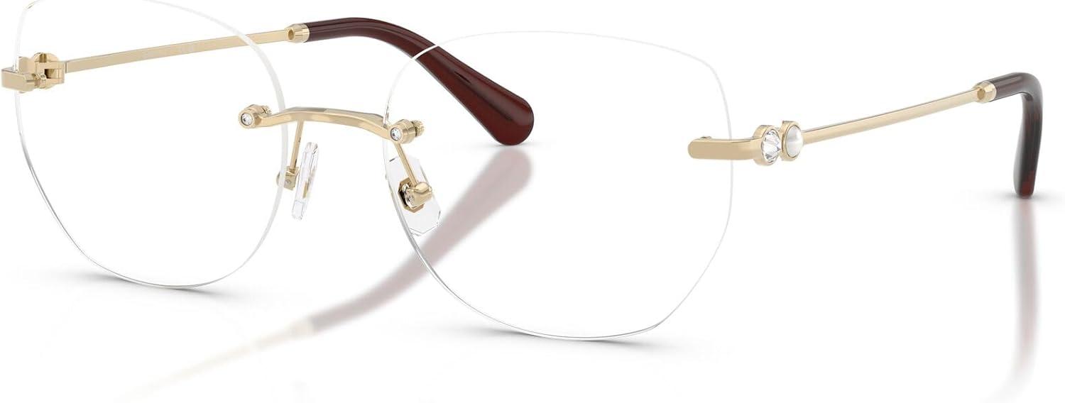 imageSwarovski womens Sk1038 Round Prescription Eyewear FramesPale GoldDemo Lens