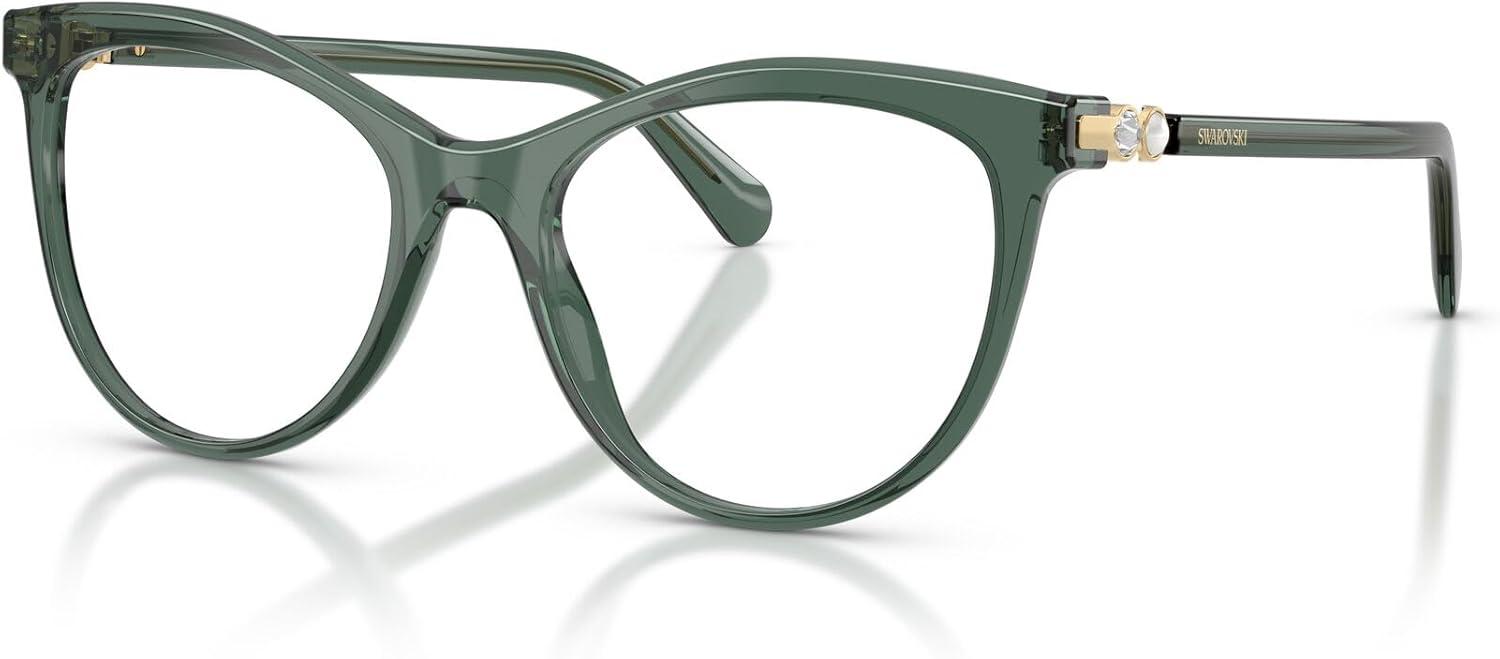 imageSwarovski womens Sk2064 Round Prescription Eyewear FramesTransparent GreenDemo Lens