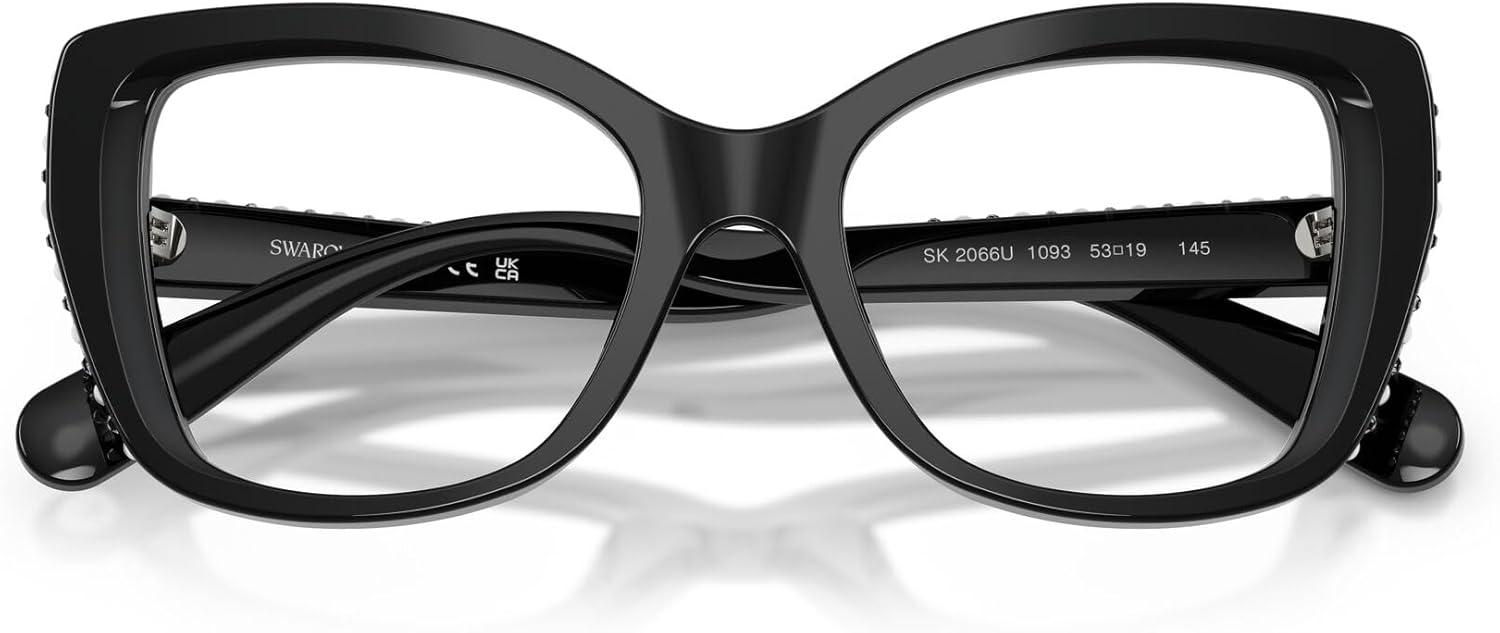 imageSwarovski womens Sk2066u Universal Fit Butterfly Prescription Eyewear FramesBlackSilverDemo Lens