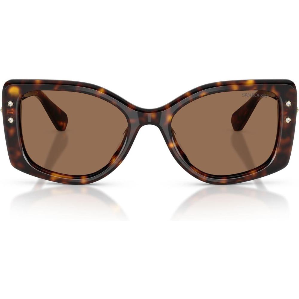 imageSwarovski womens Sk6058u Universal Fit Square SunglassesHavanaDark Brown