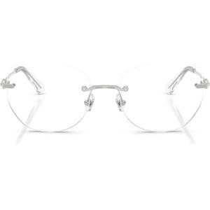 Swarovski womens Sk1038 Round Prescription Eyewear Frames(Silver/Demo Lens)