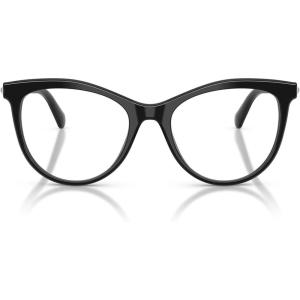 Swarovski womens Sk2064 Round Prescription Eyewear Frames(Black/Demo Lens)