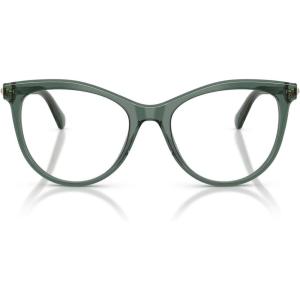 Swarovski womens Sk2064 Round Prescription Eyewear Frames(Transparent Green/Demo Lens)