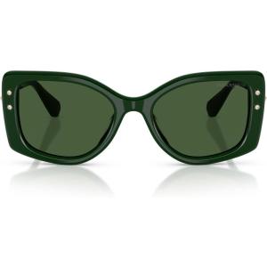 Swarovski womens Sk6058u Universal Fit Square Sunglasses(Dark Green/Dark Green)