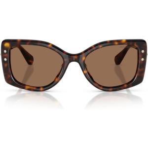 Swarovski womens Sk6058u Universal Fit Square Sunglasses(Havana/Dark Brown)