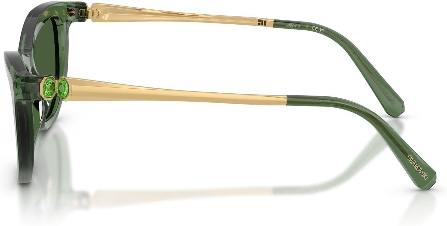 imageSwarovski womens Sk6057 Cat Eye SunglassesTransparent GreenDark Green