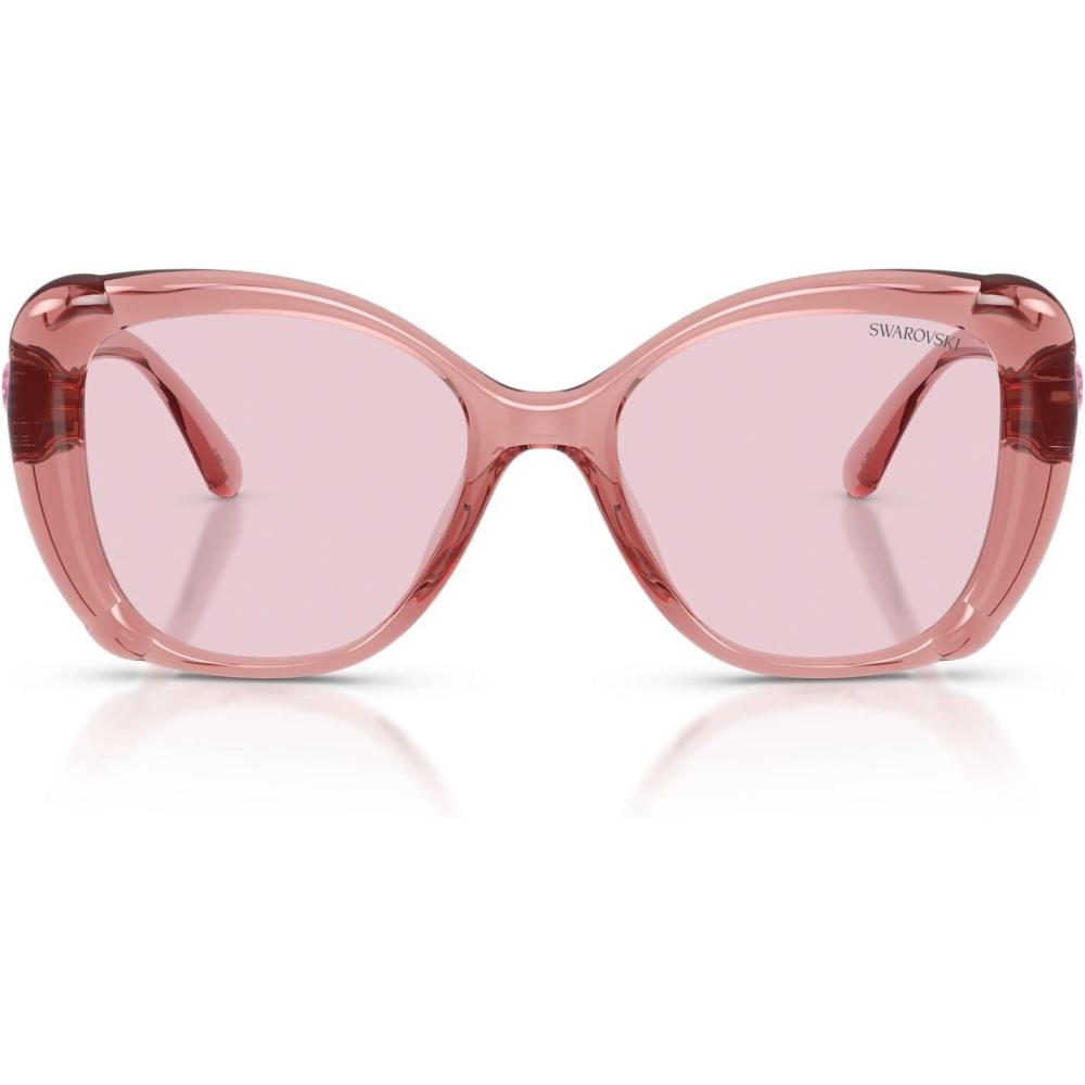 imageSwarovski Womens SK6051U Universal Fit Transitions Butterfly Sunglasses Transparent PinkTransition Pink To Purple Polarized 53 mm