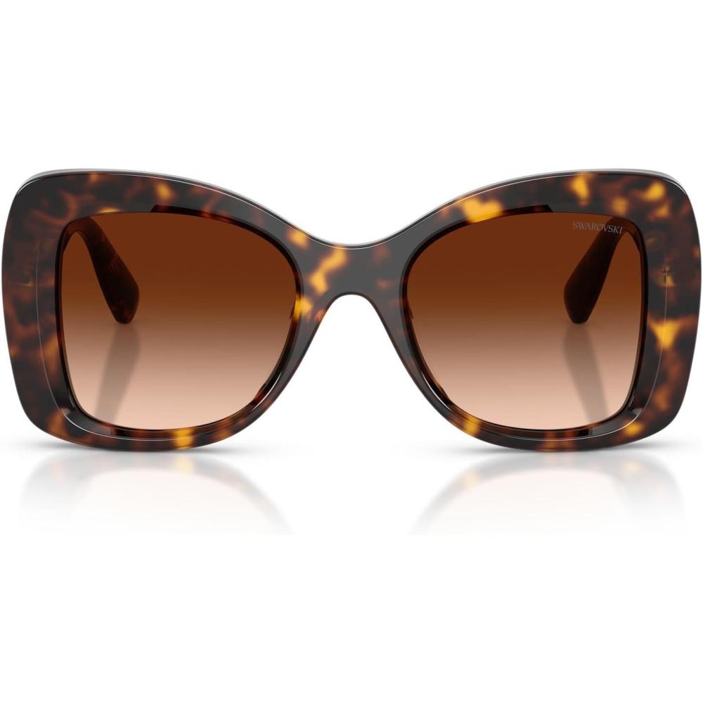 imageSwarovski Womens SK6062U Universal Fit Butterfly Sunglasses HavanaCrystalGradient Brown 51 mm