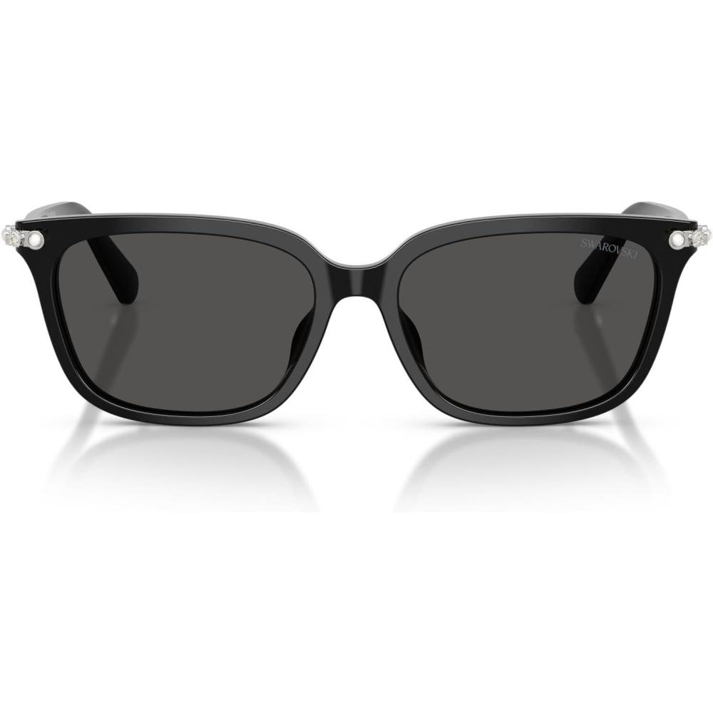 imageSwarovski Womens SK6064D Low Bridge Fit Square Sunglasses BlackDark Grey 56 mm