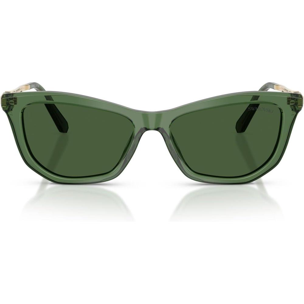 imageSwarovski womens Sk6057 Cat Eye SunglassesTransparent GreenDark Green