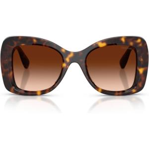 Swarovski Women’s SK6062U Universal Fit Butterfly Sunglasses, Havana/Crystal/Gradient Brown, 51 mm