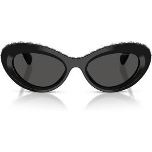 Swarovski Women’s Sk6061u Universal Fit(Black/Crystal/Dark Grey)