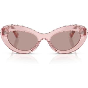 Swarovski Women’s Sk6061u Universal Fit(Transparent Dark Pink/Light Purple Brown)