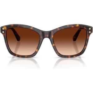 Swarovski womens Sk6063 Square Sunglasses(Havana/Gradient Brown)