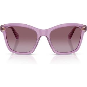 Swarovski womens Sk6063f Low Bridge Fit Square Sunglasses(Transparent Amethyst/Violet Gradient)